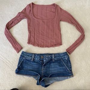 Shorts and crop sweater combo